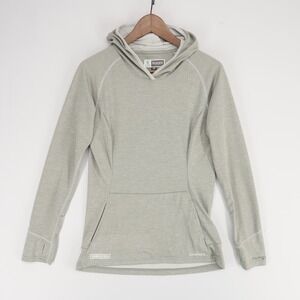 Simms SolarFlex Hoodie Womens S Gray Heather Fishing Bugstopper Sun Shirt Logo*